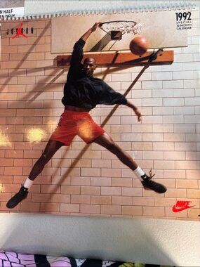 Vintage 1992 Michael Jordan Nike Complete Unused 16 Month Wall Calendar
